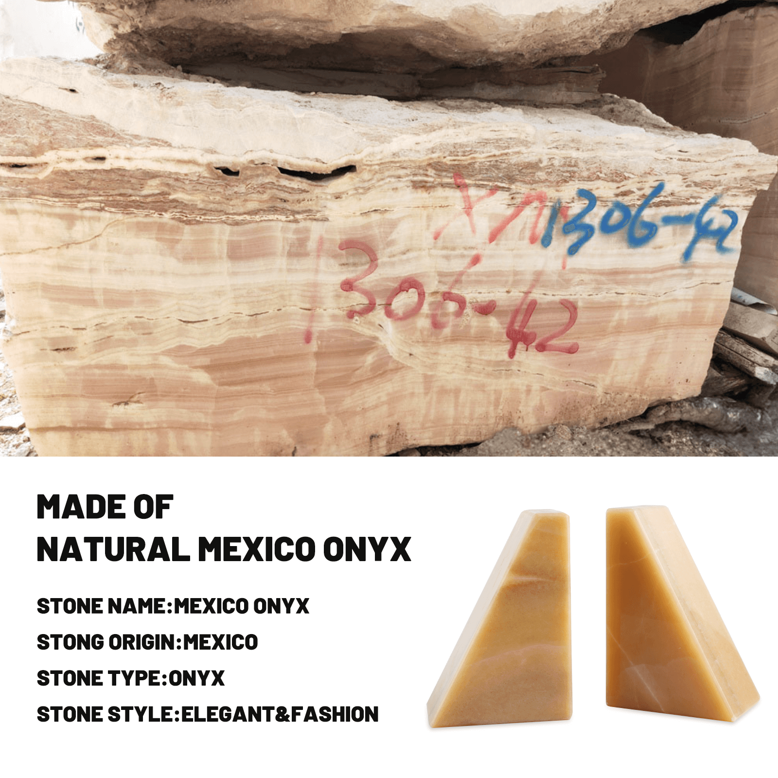 Koville-7lbs-Trapezoid-Marble-Bookends-Mexico-Onyx-Book-Holders