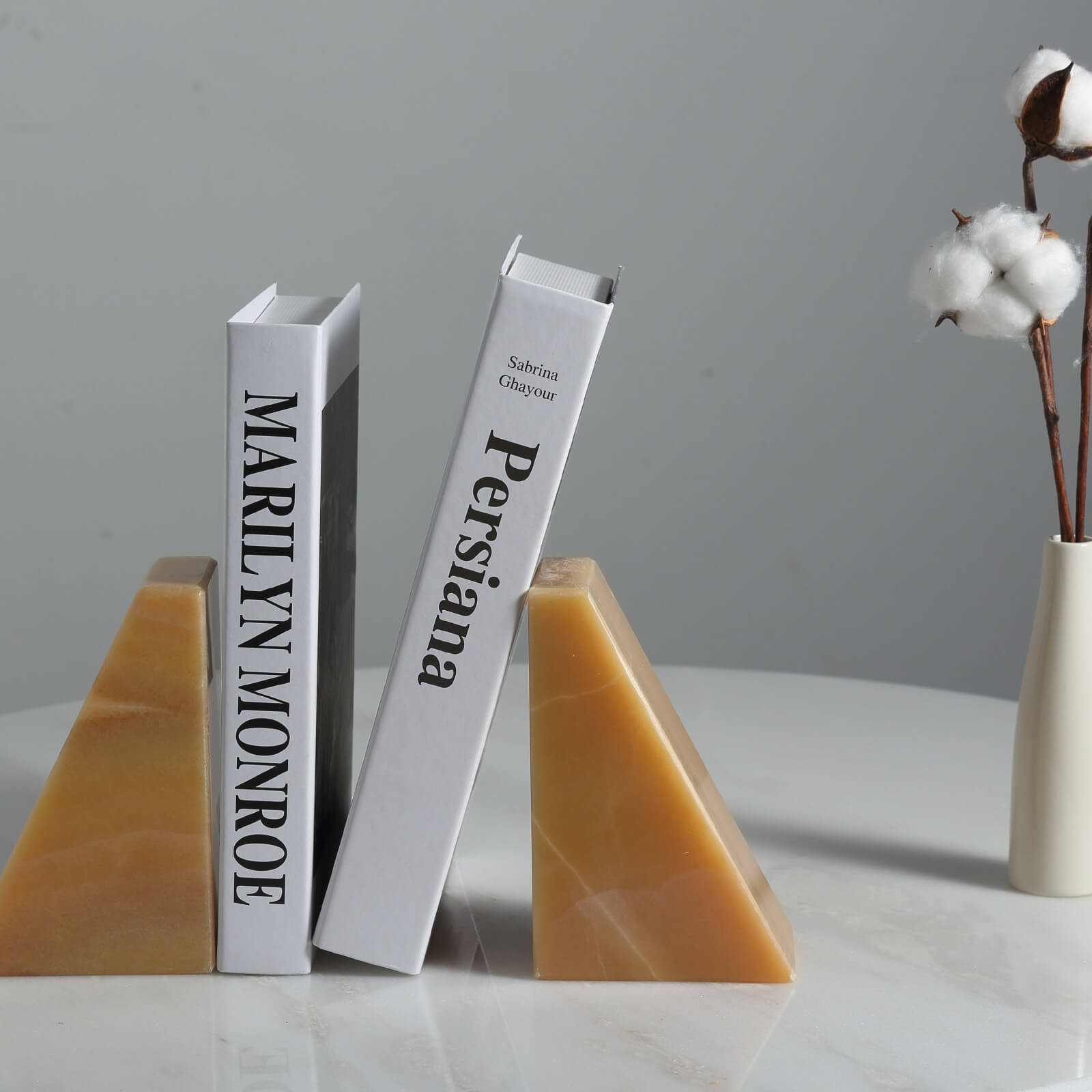 Koville-7lbs-Trapezoid-Marble-Bookends-Mexico-Onyx-Book-Holders