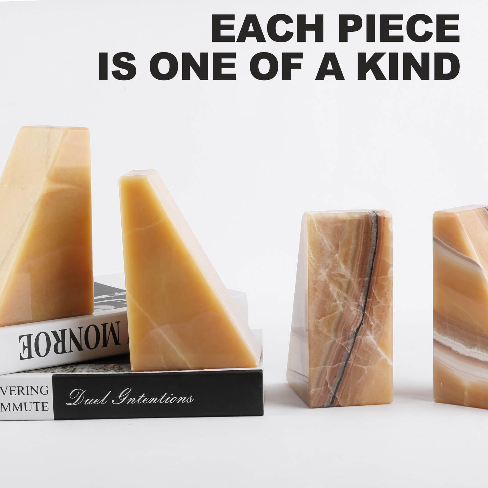 Koville-7lbs-Trapezoid-Marble-Bookends-Mexico-Onyx-Book-Holders