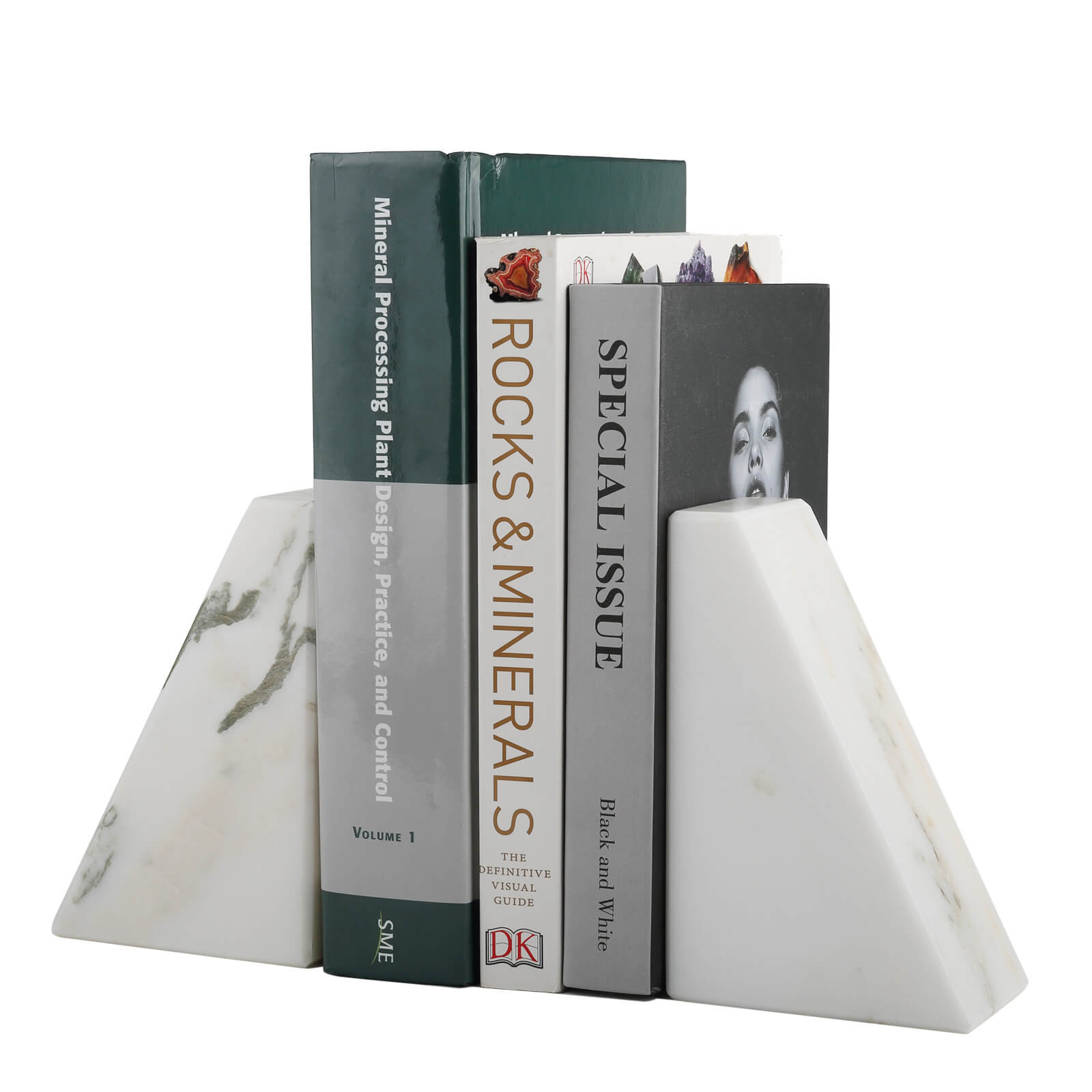 Koville-7lbs-Trapezoid-Marble-Bookends-Oriental-Calacatta-Book-Holders