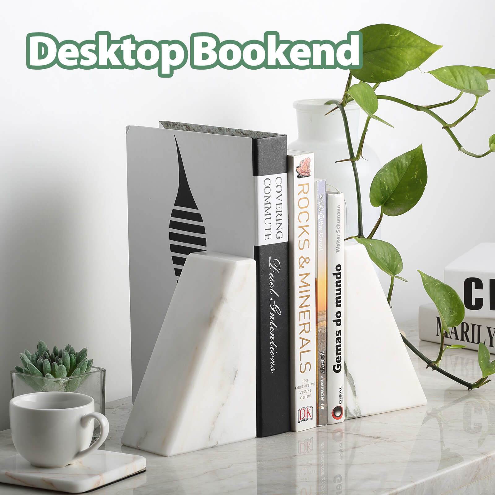 Koville-7lbs-Trapezoid-Marble-Bookends-Oriental-Calacatta-Book-Holders_