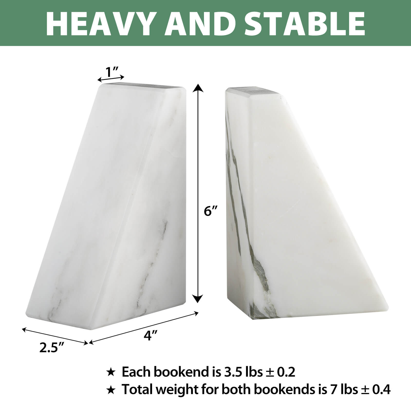 Koville-7lbs-Trapezoid-Marble-Bookends-Oriental-Calacatta-Book-Holders_
