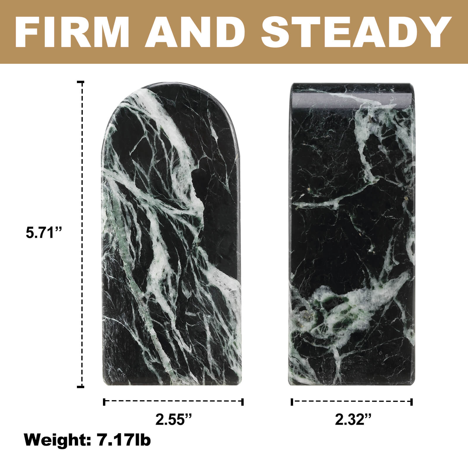 Koville-Luxury-Marble-Bookends-7lbs--Verde-Remeggiato-Book-Holders