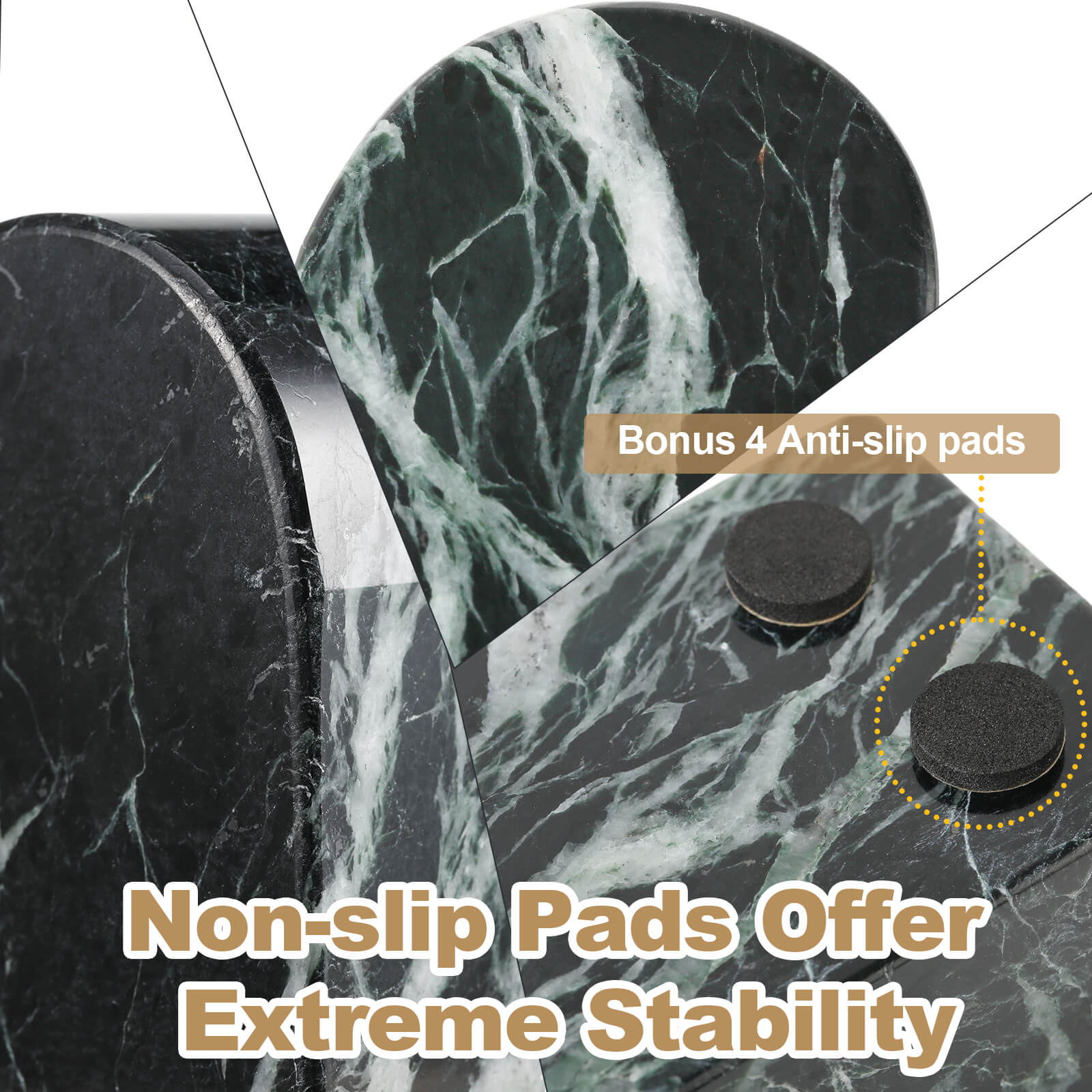 Koville-Luxury-Marble-Bookends-7lbs--Verde-Remeggiato-Book-Holders