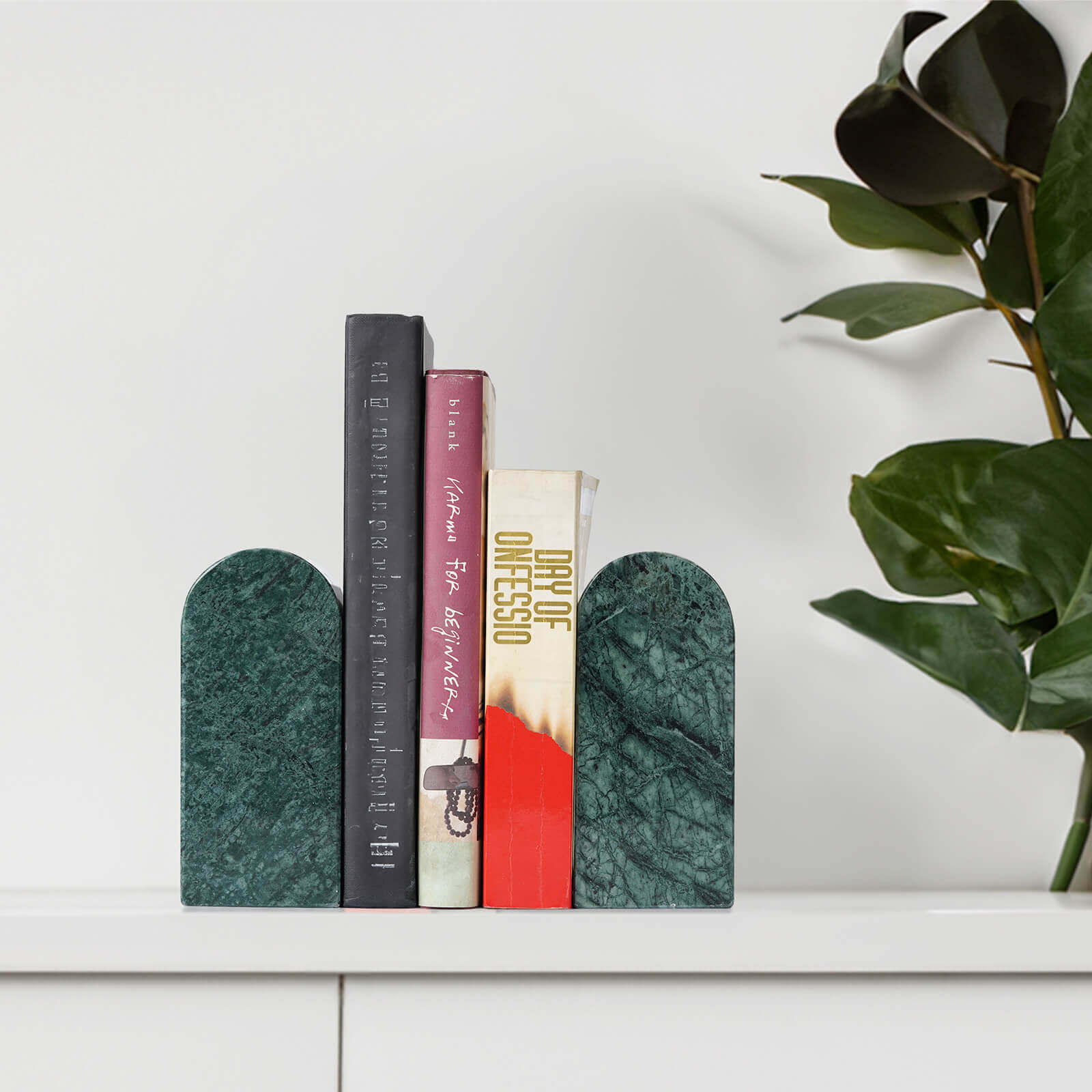 Koville-Luxury-Marble-Bookends-7lbs-Heavy-Duty-Book-Holders-IndianGreen
