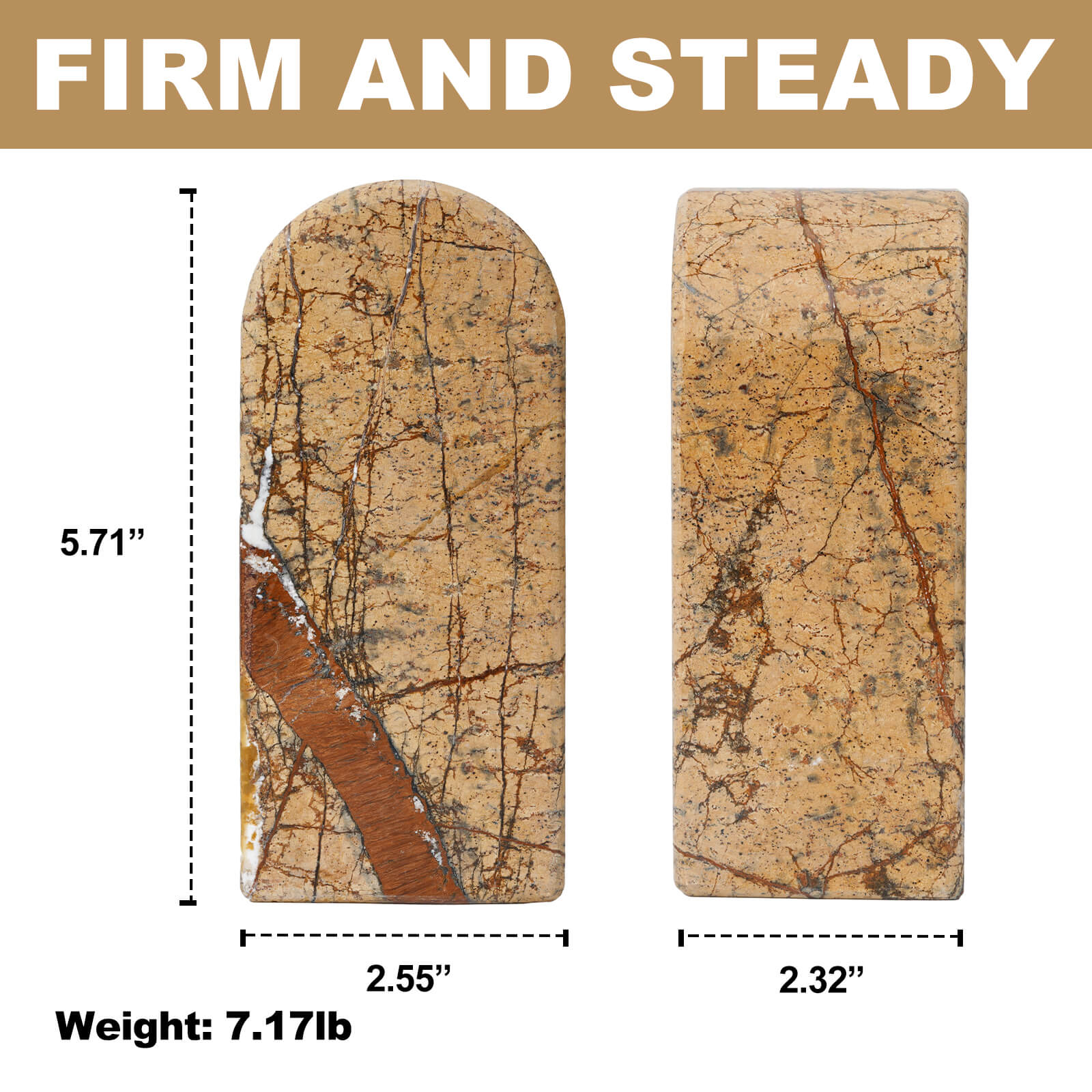 Koville-Luxury-Marble-Bookends-7lbs-Heavy-Duty-Book-Holders