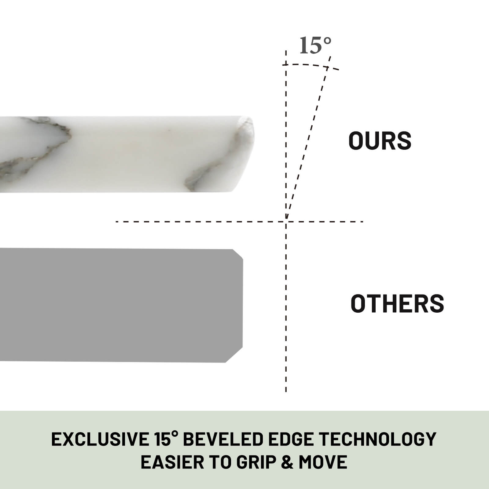 Koville Luxury Marble Cutting Board 20x16in Arabescato Marble Slab