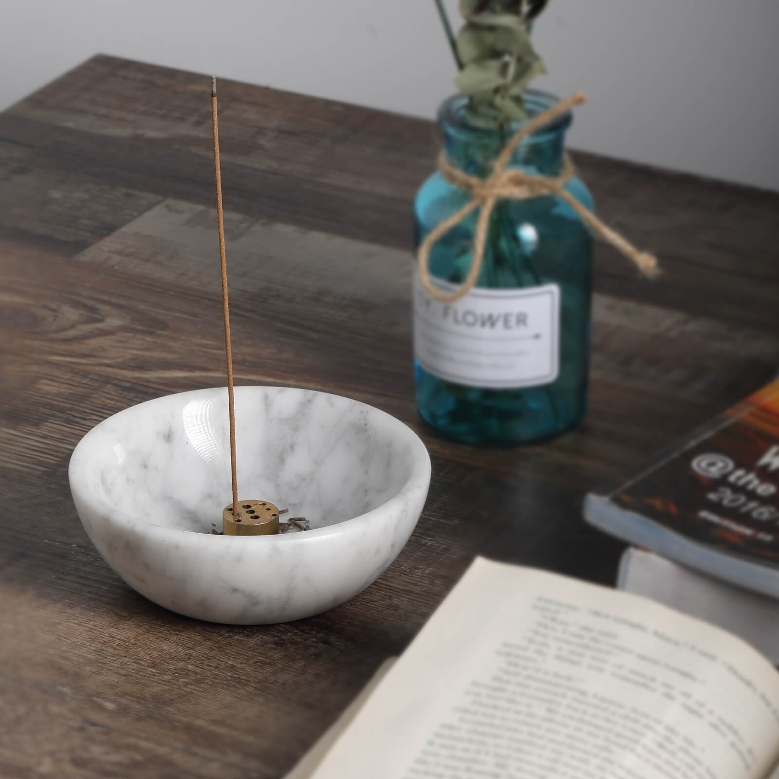 Incense Bowl - Marble (Bianco Carrara)