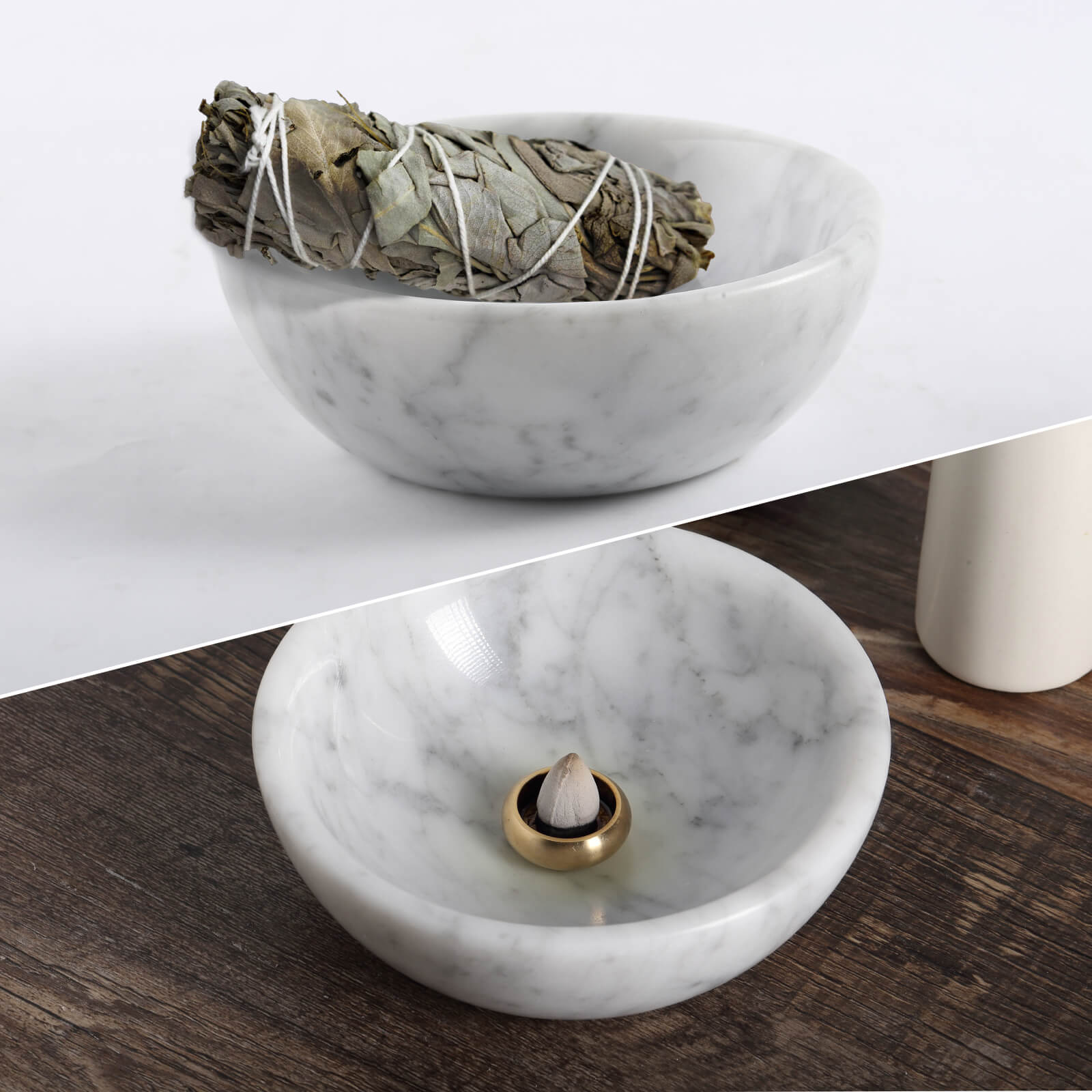 Incense Bowl - Marble (Bianco Carrara)
