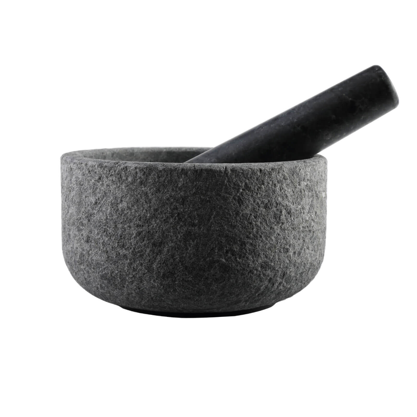 Koville Granite Mortar and Pestle 6.3in Angola Silver Black
