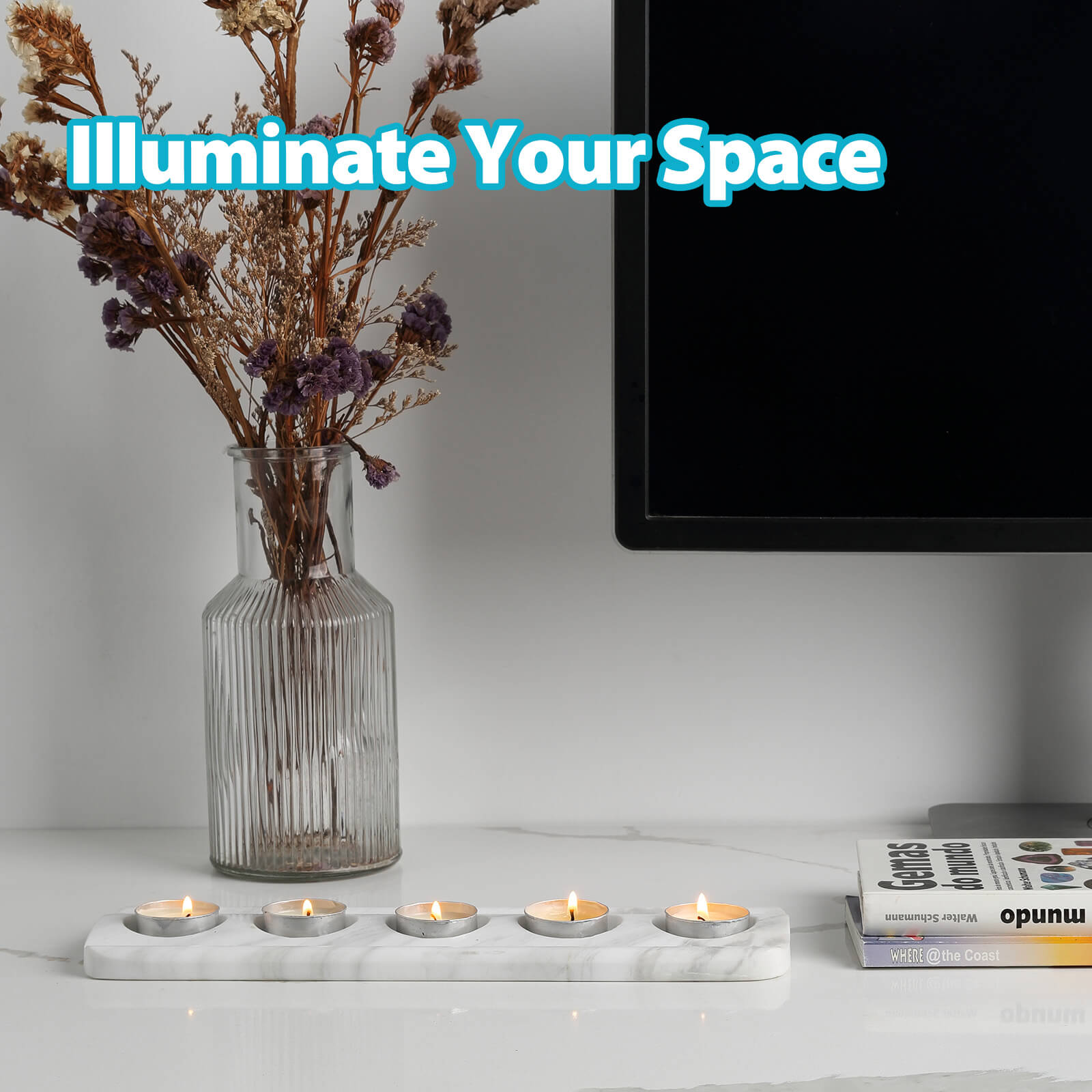 Koville-Natural-Marble-5-Holes-Tealight-Candle-Holder-Agiax