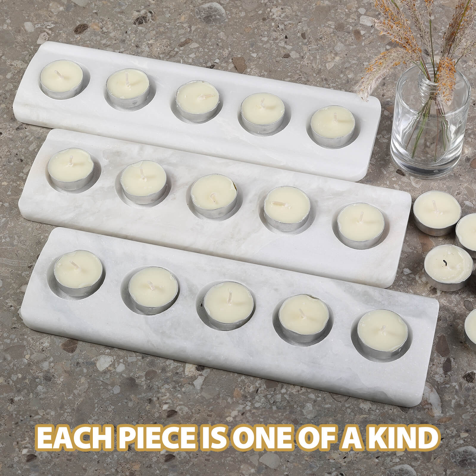 Koville-Natural-Marble-5-Holes-Tealight-Candle-Holder-Namib-Bianco