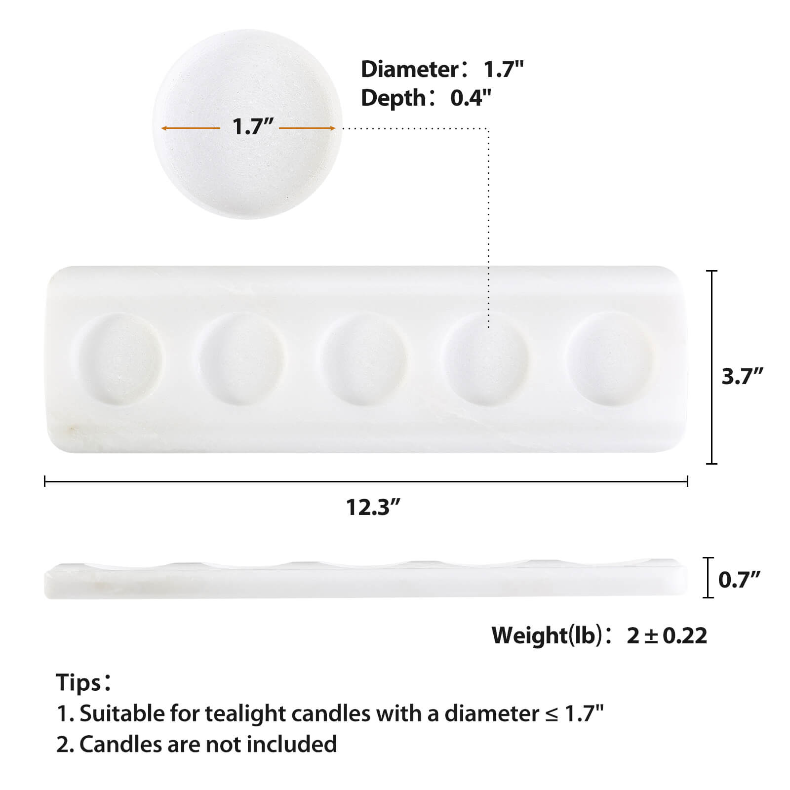 Koville-Natural-Marble-5-Holes-Tealight-Candle-Holder-Namib-Bianco