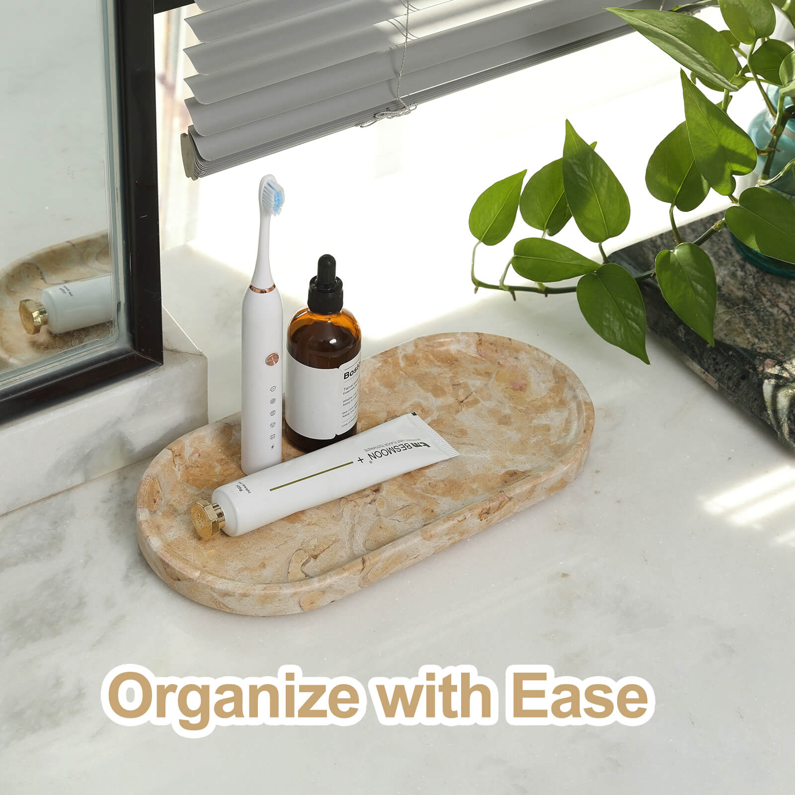 Koville-Oval-Vanity-Tray-12-Decorative-Organizer-Pearlly-Yellow