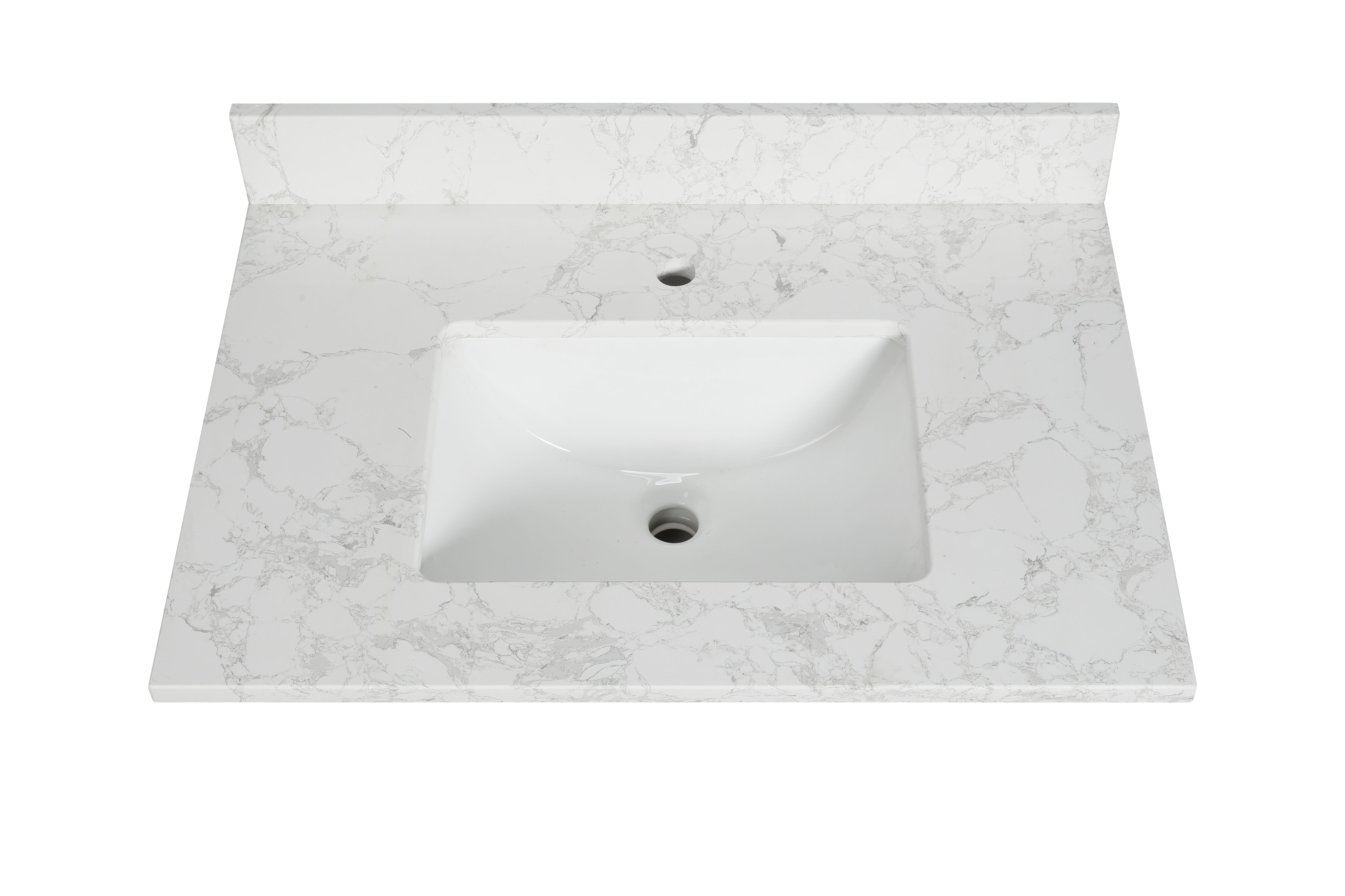 Koville Natural Stone Vanity Top in Arabescato Mercurio