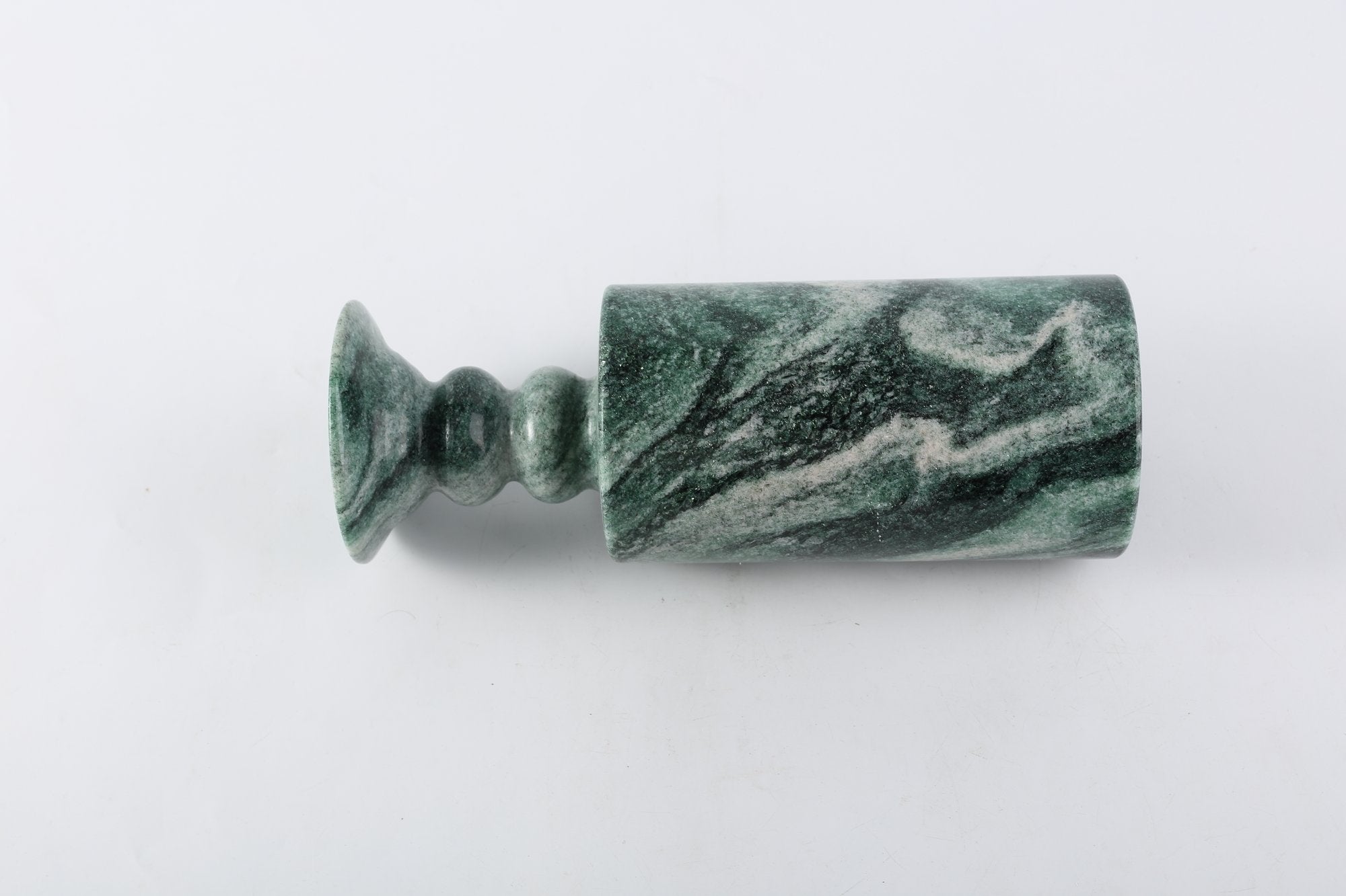 Koville Natural Stone Cannon Vase for Floral Display in Verde Lapponia - stone surface detail