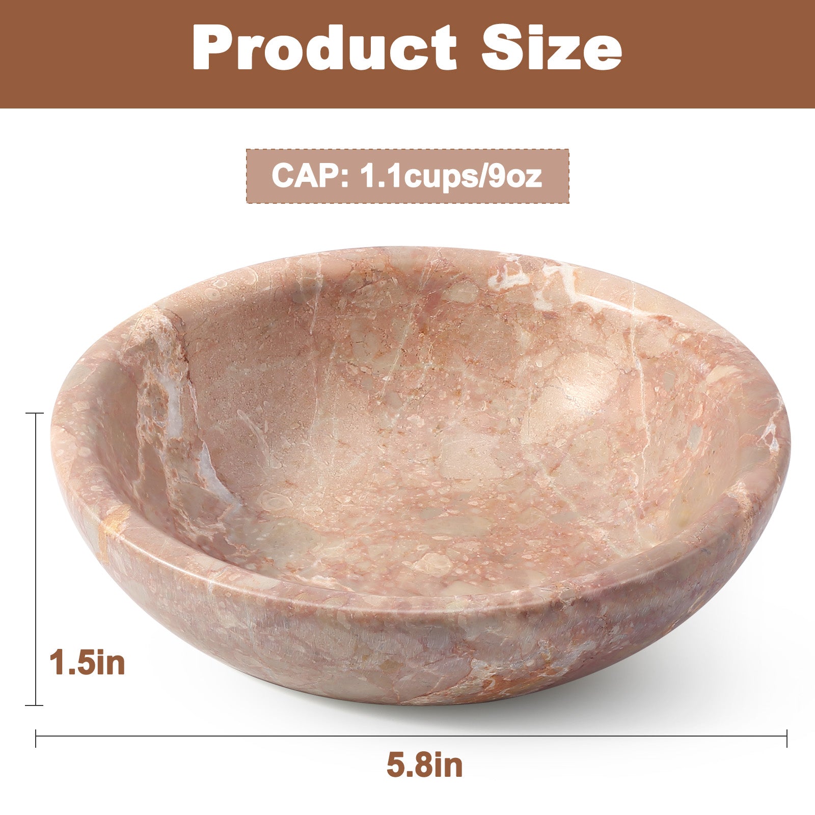 Koville natural stone pet bowl in Perlino Rosato