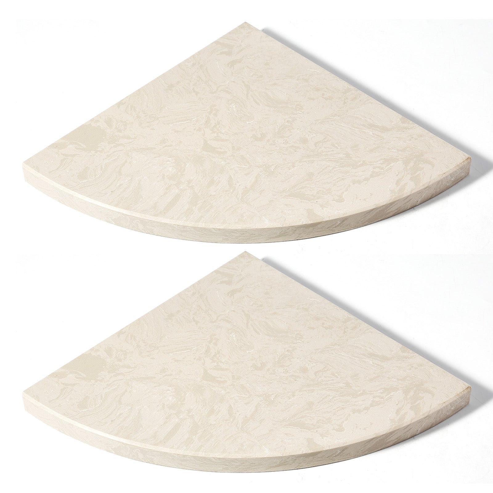 Koville Natural Granite corner shelf in White Rose for a bathroom corner