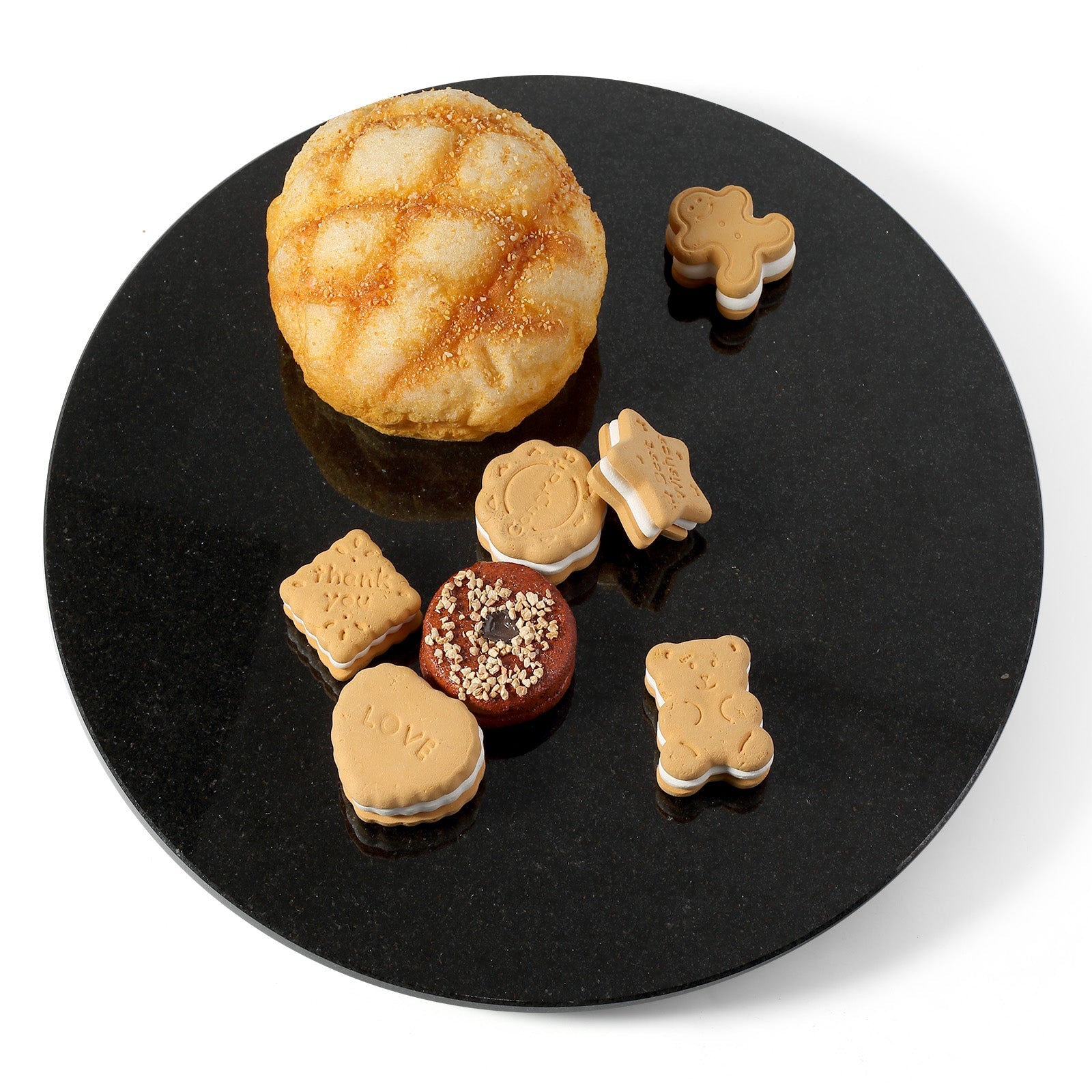 Koville 300 mm lazy susan for table serving in Zimbabwe Black natural stone