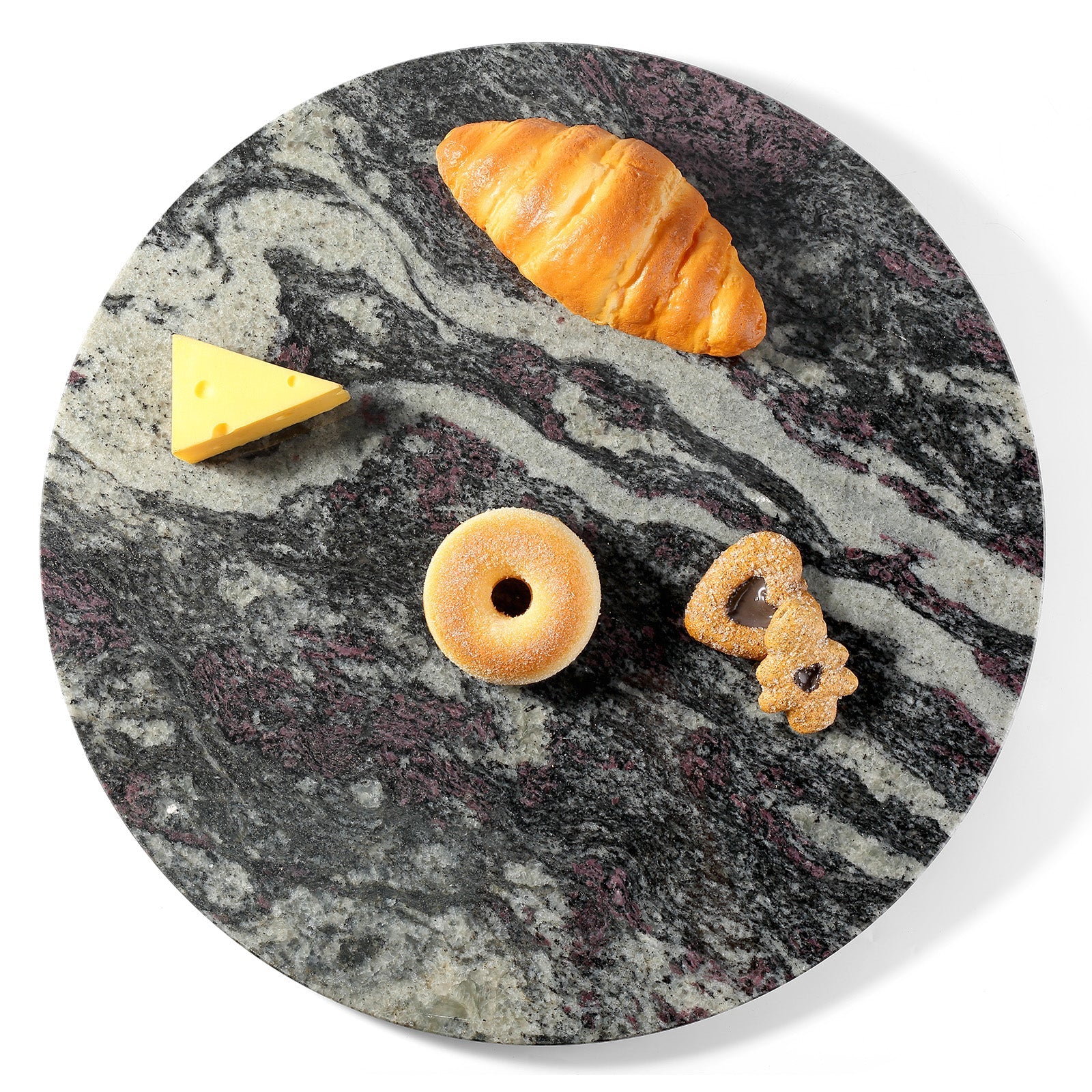 Koville 406 mm lazy susan for table serving in Blue Fantasy natural stone