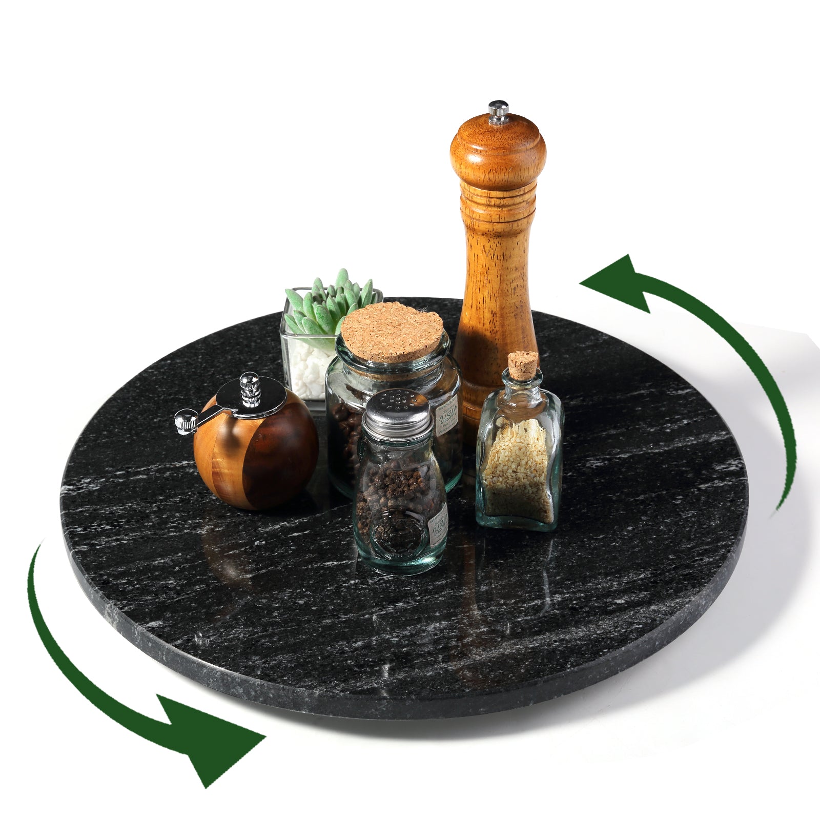 Koville 406 mm lazy susan for table serving in Via Lactea natural stone