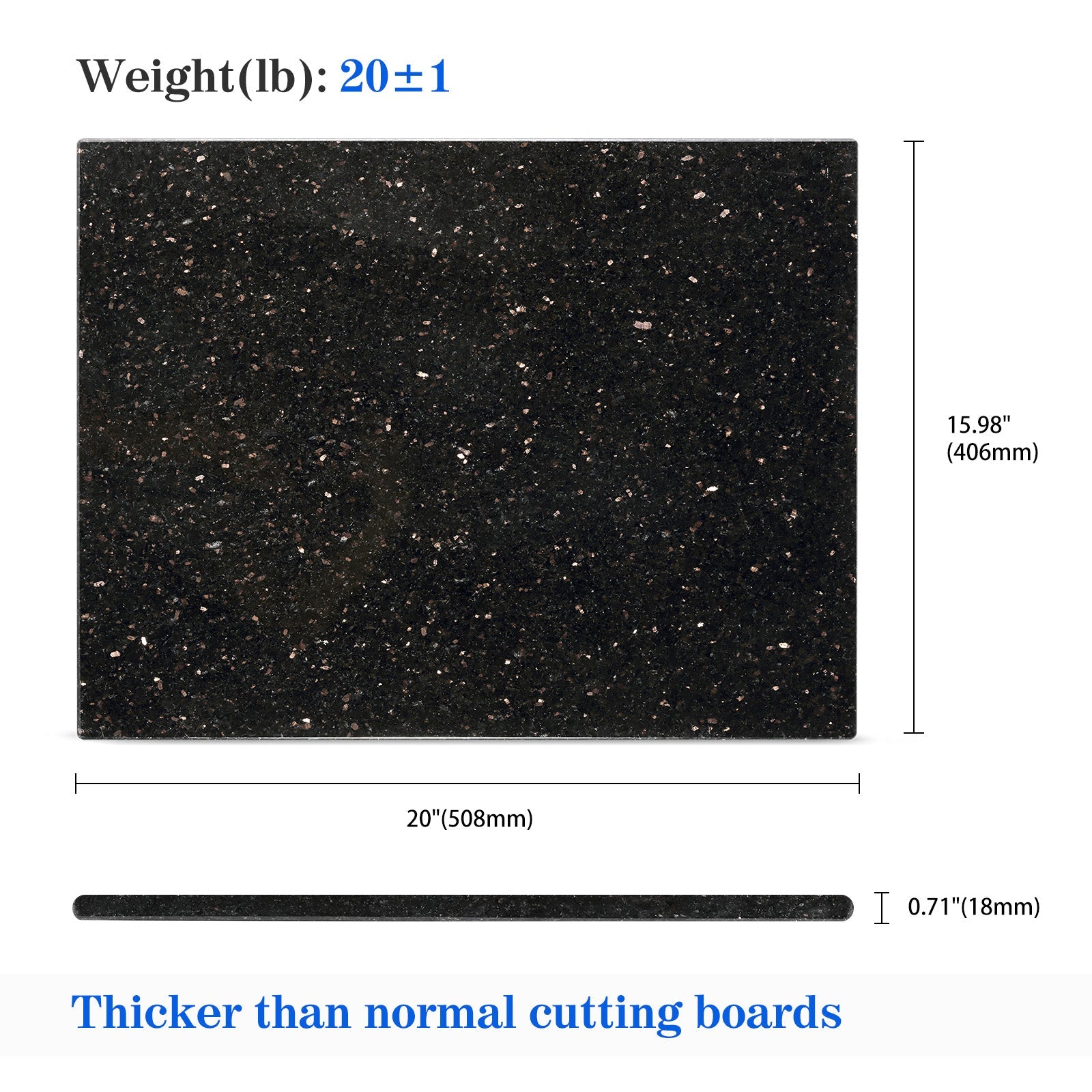 Koville natural stone pastry board in Black Galaxy