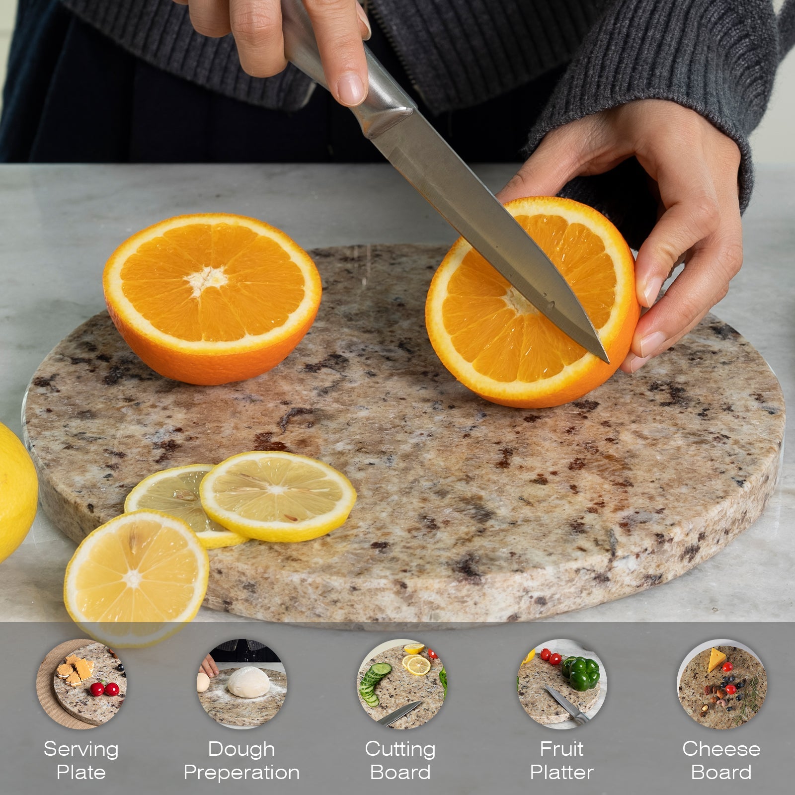 Koville round natural stone pastry board - Koville_Granite_Pastry_Board_-_round_D_280_Ornamental_5.jpg