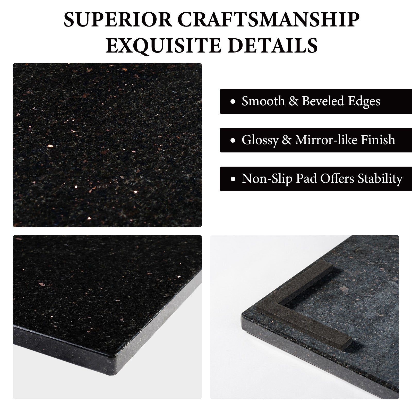 Koville natural stone pastry board in Black Galaxy