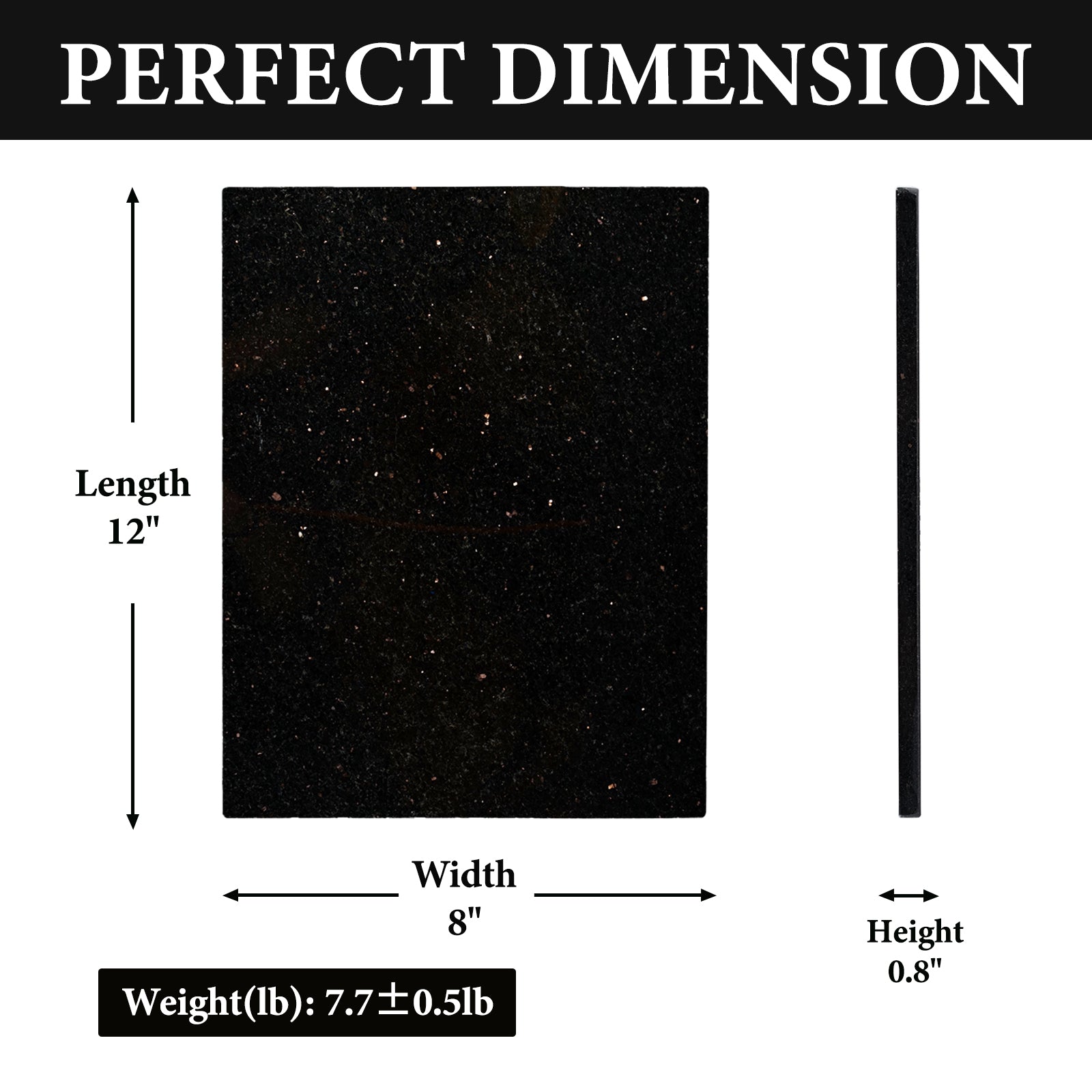 Koville natural stone pastry board in Black Galaxy