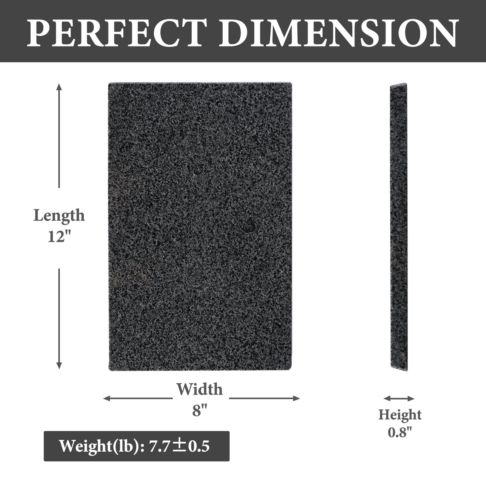 Koville natural stone pastry board in Sesame Black (F)