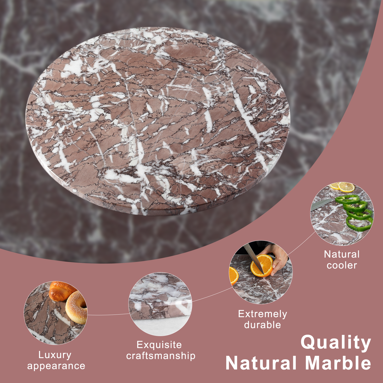 Koville round natural stone pastry board - Koville_Granite_Pastry_Board_-round_D_406_African_Lilac_3.png