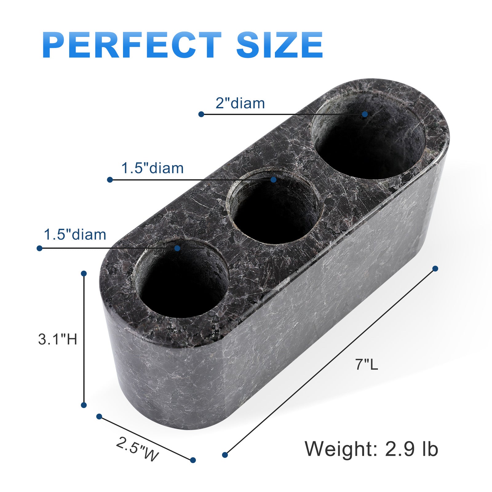 Koville Natural Granite natural stone toothbrush holder in Marron Bahia for bathroom vanity