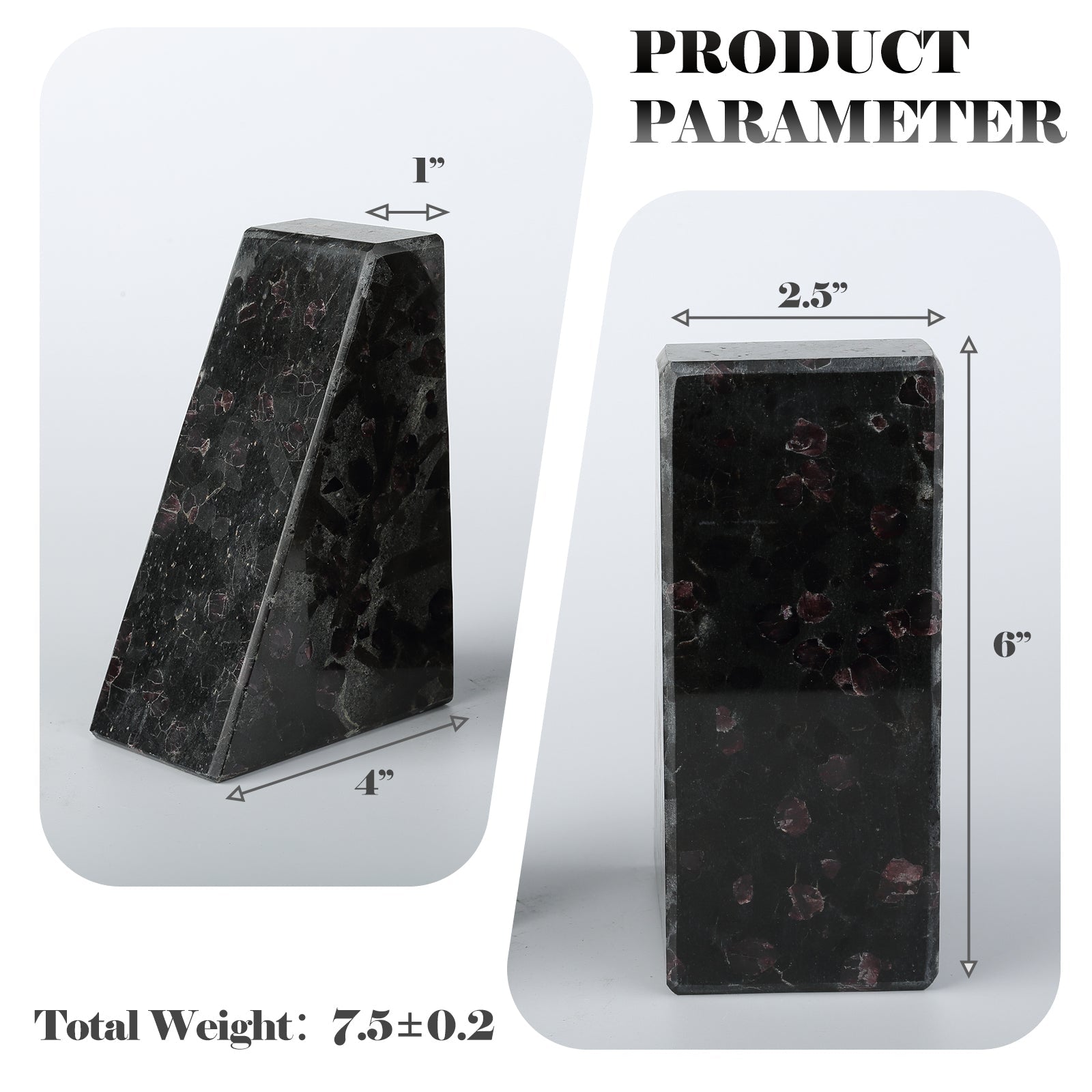 Koville Natural Stone Trapezoid Bookends in Five Sizes in natural stone, product view 69
