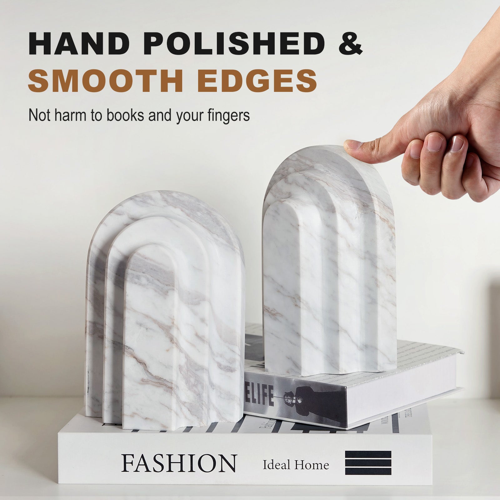 Koville Natural Stone Arena Bookend for Sculptural Shelves - 160*110*60 in natural stone, product view 2