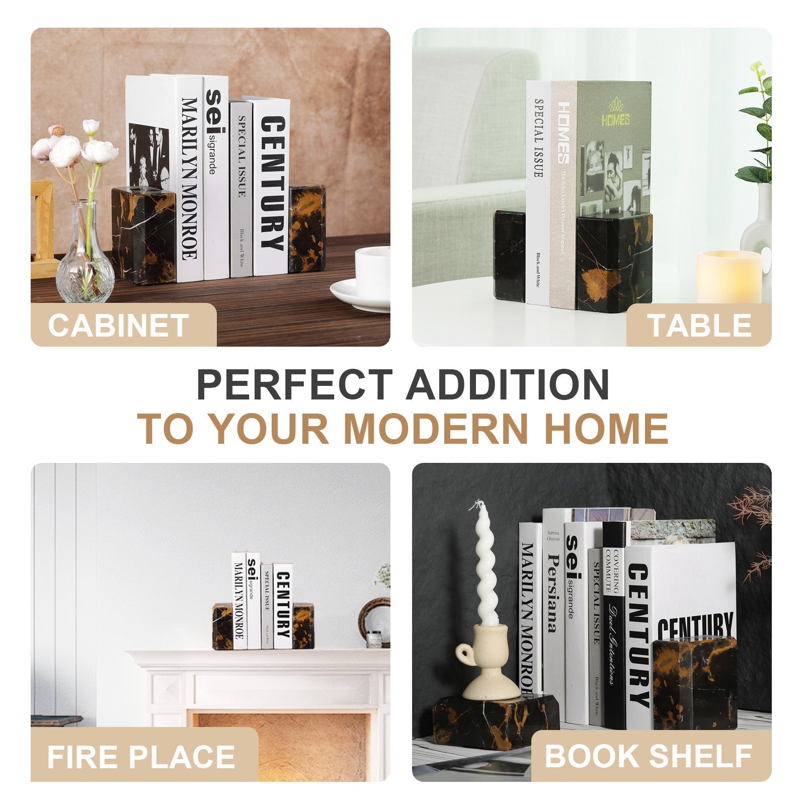 Koville Natural Stone Athenian Column Bookend for Shelves - 110*100*56 in natural stone, product view 5