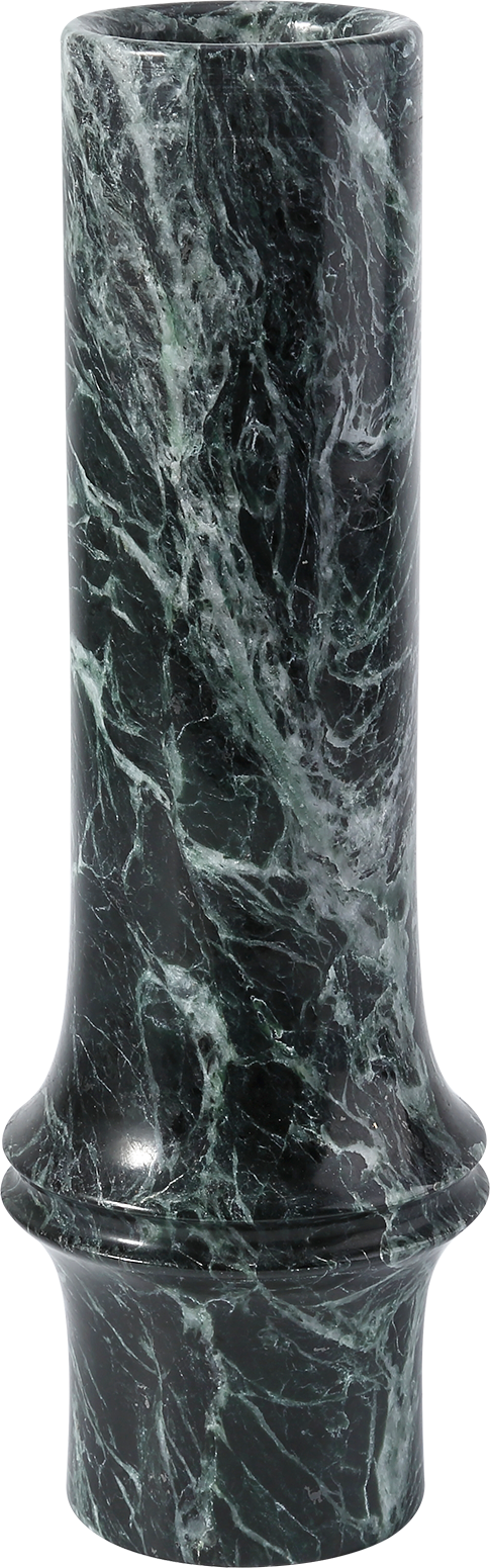 Koville Natural Marble Bamboo Vase for Floral Display in Indian Green - natural stone finish
