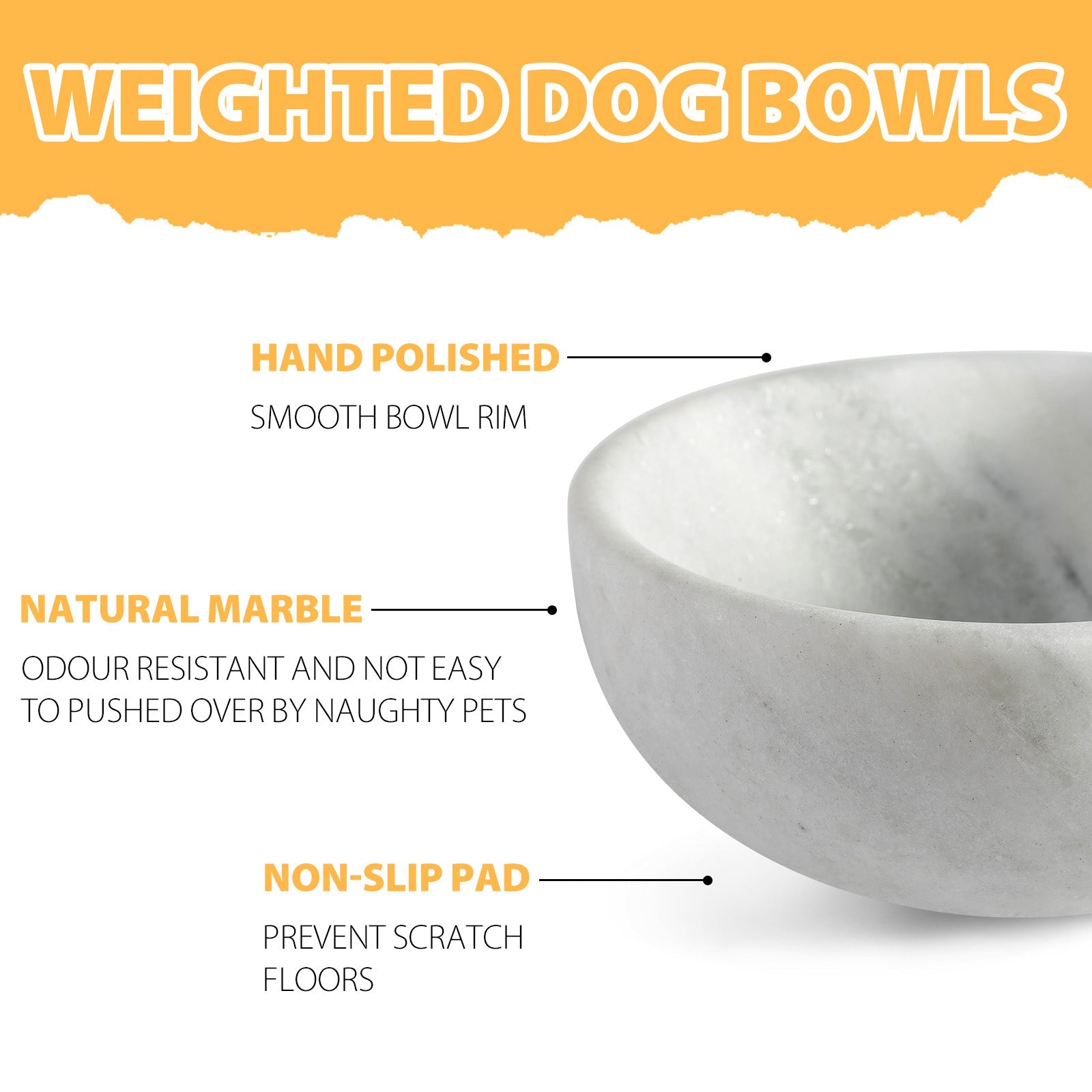 Koville natural stone pet bowl in Namib Fantasy