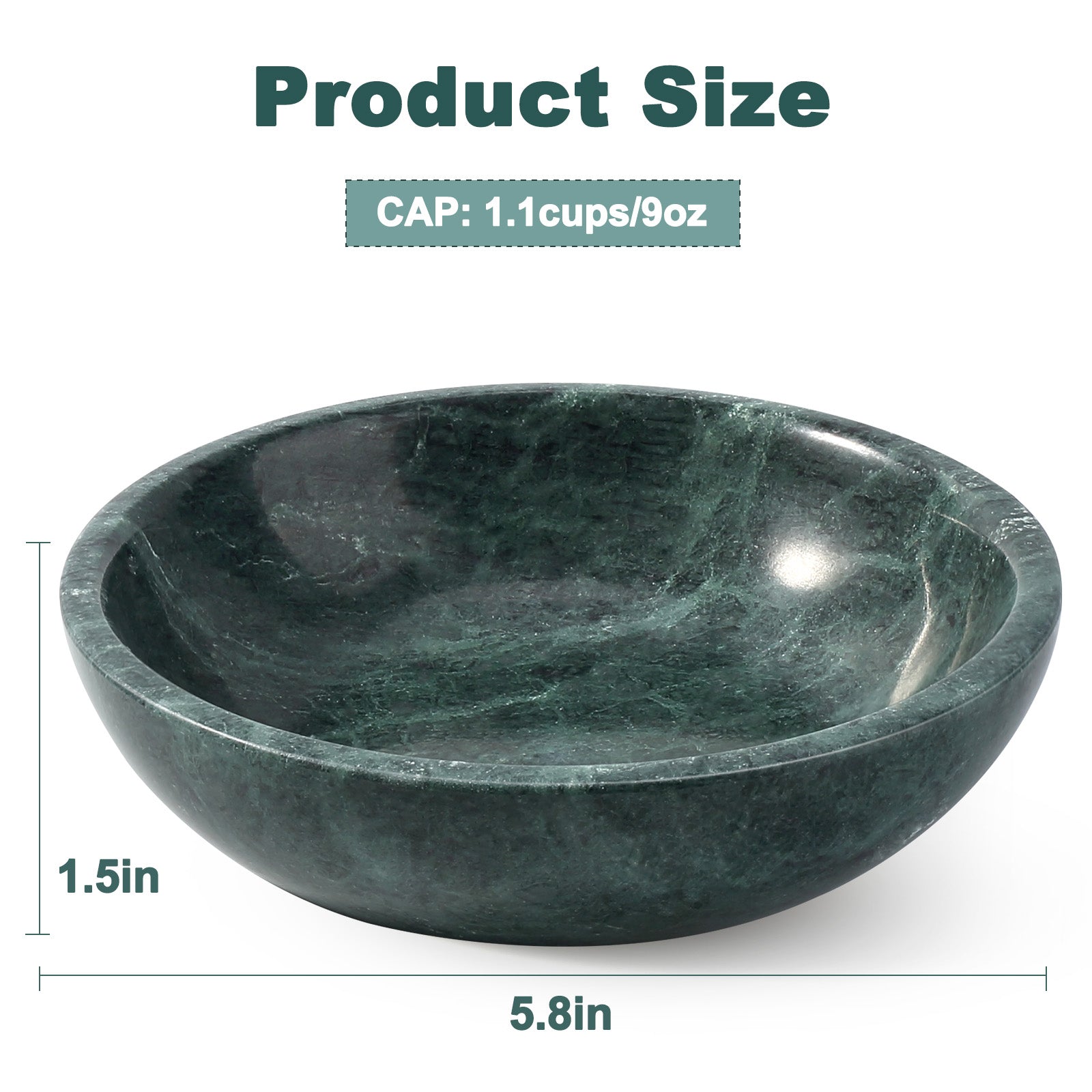 Koville natural stone pet bowl in Indian Green