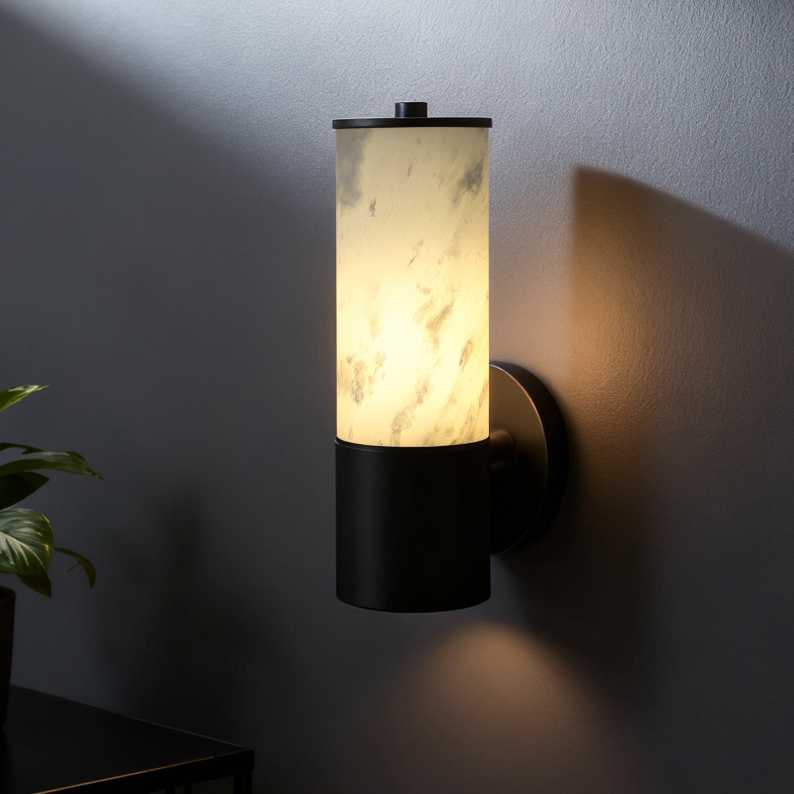 Koville natural stone wall lamp in Namib Bianco