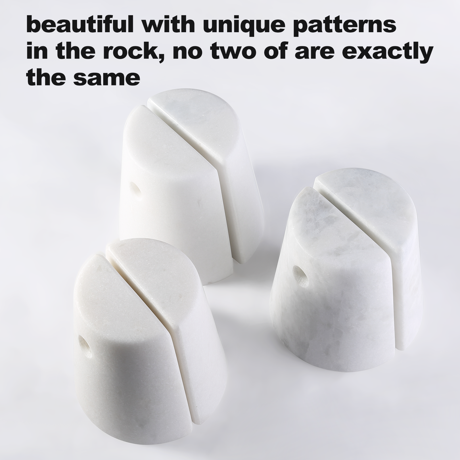 Koville Natural Marble Door Stopper for Interior Doors in Namib Fantasy - decorative form