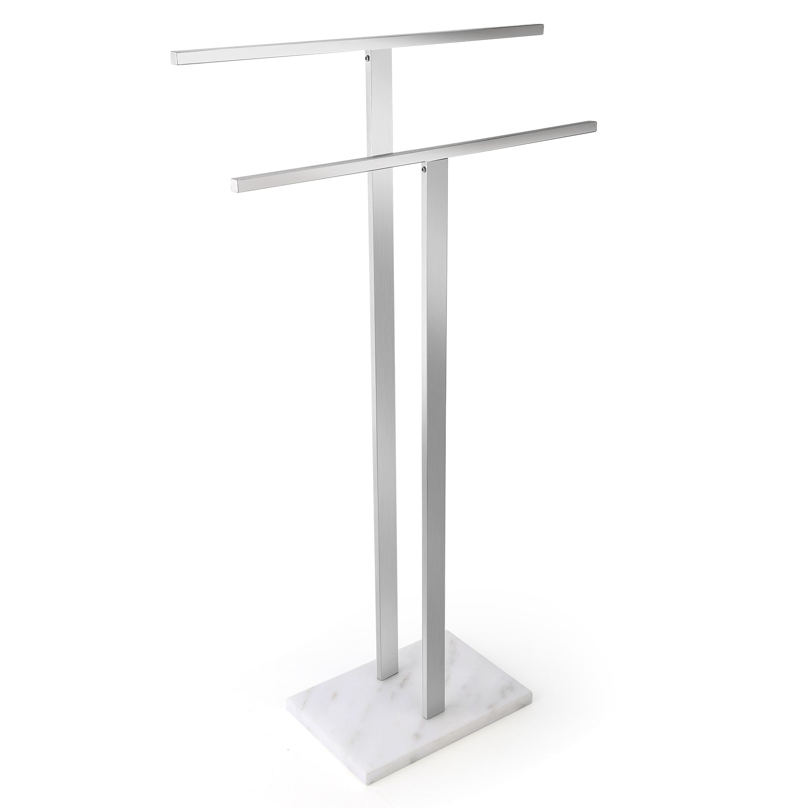 Koville Natural Marble natural marble floor-standing towel rack in Namib Bianco for bathroom vanity