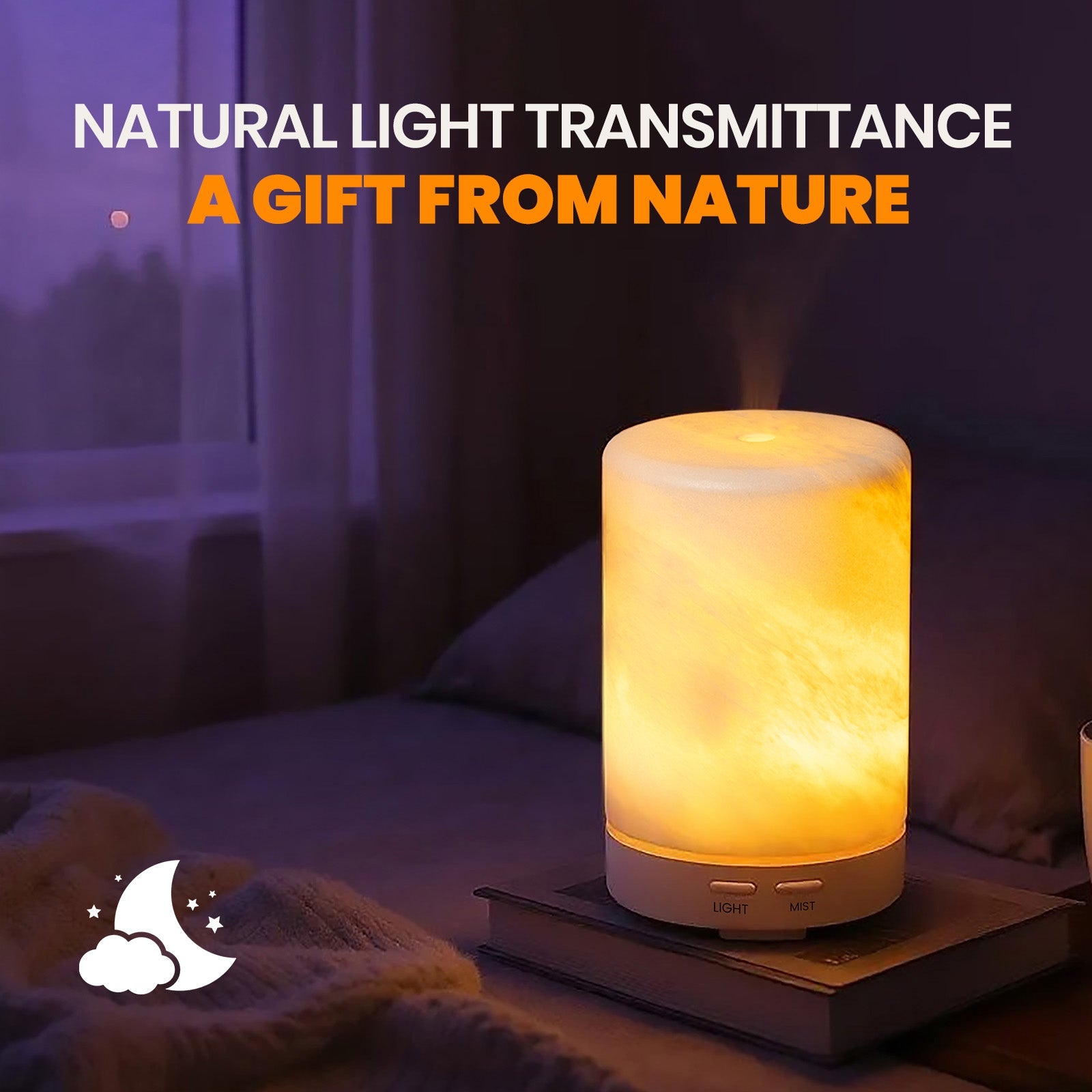 Koville marble humidifier in Namib Bianco