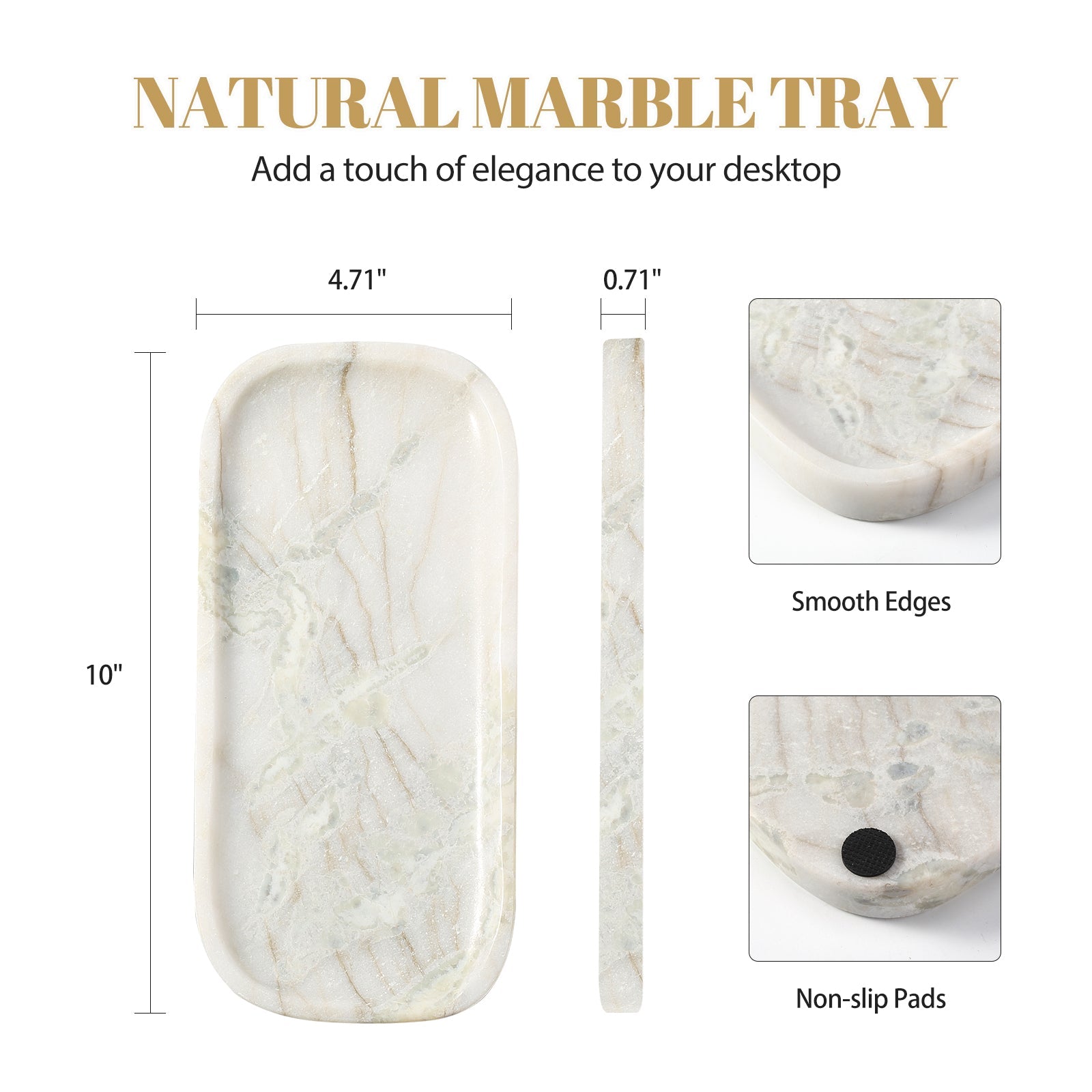 Koville Natural Stone One-Piece Square Trays in Bianco Palomino, product view 24