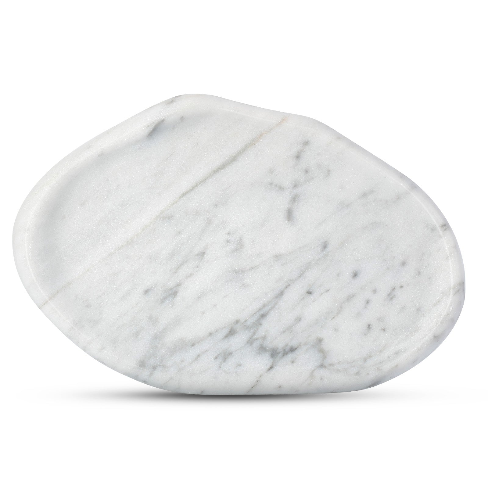 Koville lace edge storage tray for small items in Bianco Carrara natural stone