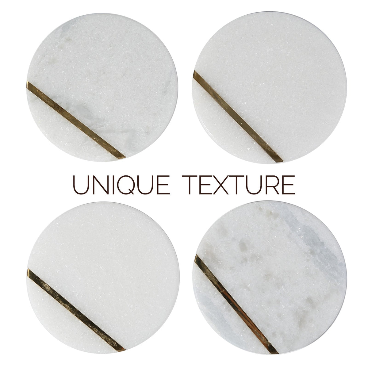 Koville Natural Stone Copper Inlay Round Coaster Sets in Namib Fantasy, product view 2