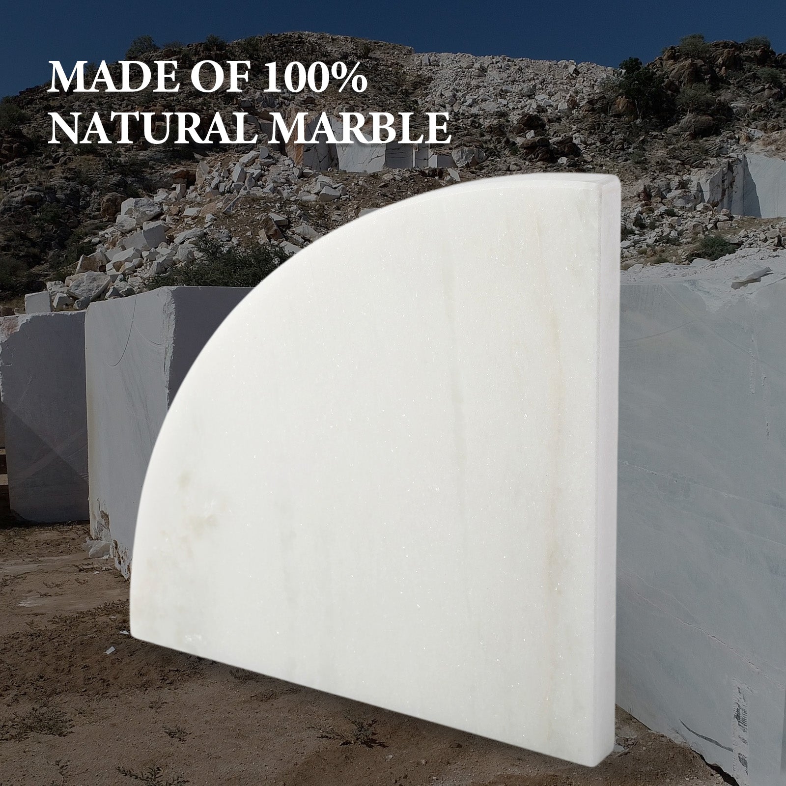 Koville Natural Marble corner shelf in Namib Fantasy for a bathroom corner