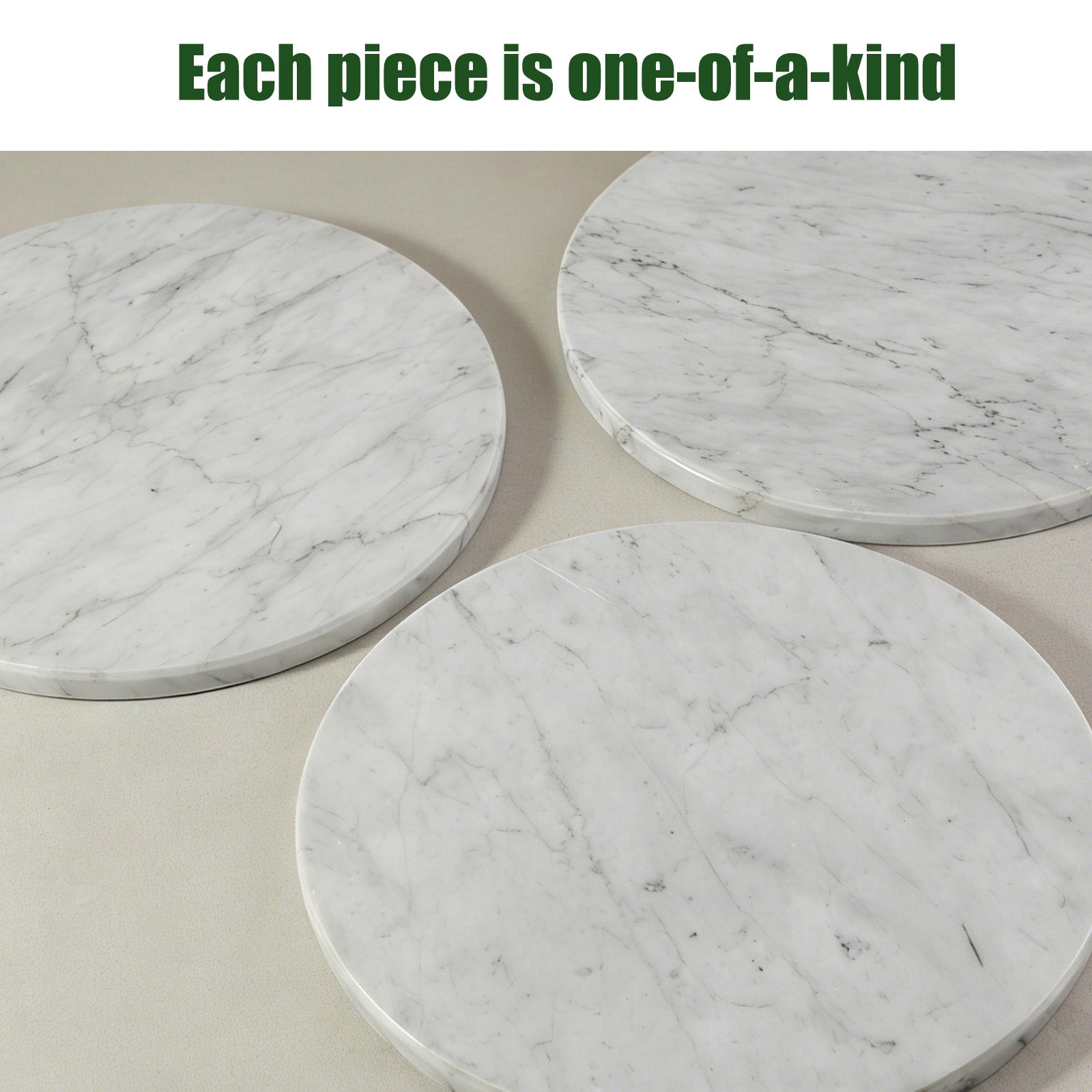 Koville 300 mm lazy susan for table serving in Bianco Carrara natural stone