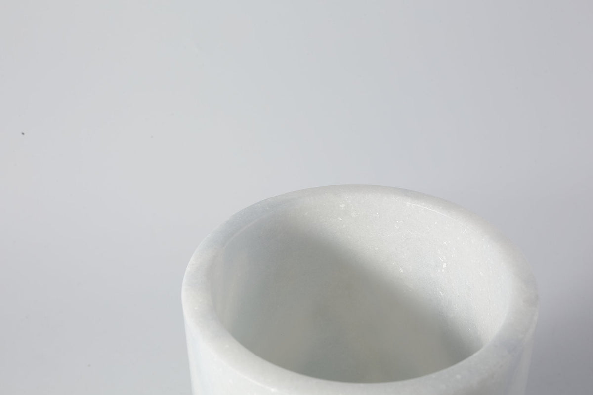 Koville Marble Utensil Holder for Kitchen Countertops, 5.1 × 7.1 in – Bianco Fiora, view 4