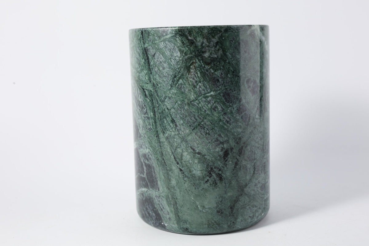 Koville Marble Utensil Holder for Kitchen Countertops, 5.1 × 7.1 in – Indian Green, view 3