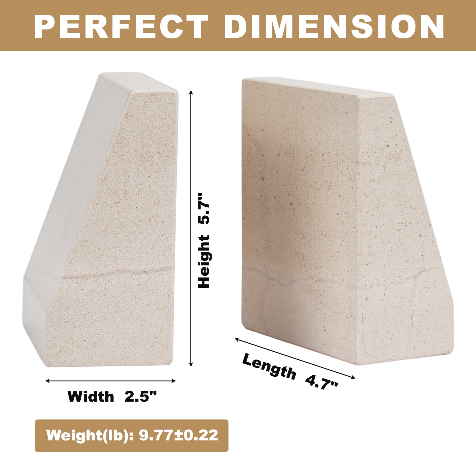 Koville mayan pyramid bookend for shelf styling in Moleanos Beige natural stone
